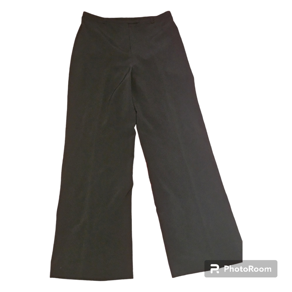 Ann Taylor stretch black wide-leg trousers womens size 8 baggy church pants